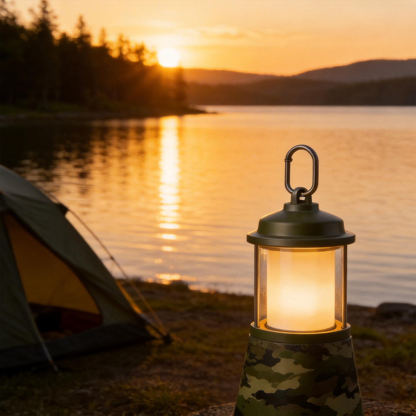 Adventure-Ready | Camouflage Camping Lantern | Reliable Light for Your Expeditions | Perfect Gift for Outdoor Enthusiasts | Rugged Outdoor Design