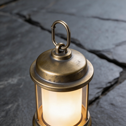 Vintage Brass Camping Lantern | Durable Metal | Outdoor Adventures | Perfect Gift for Nature Lovers | Retro Industrial Design
