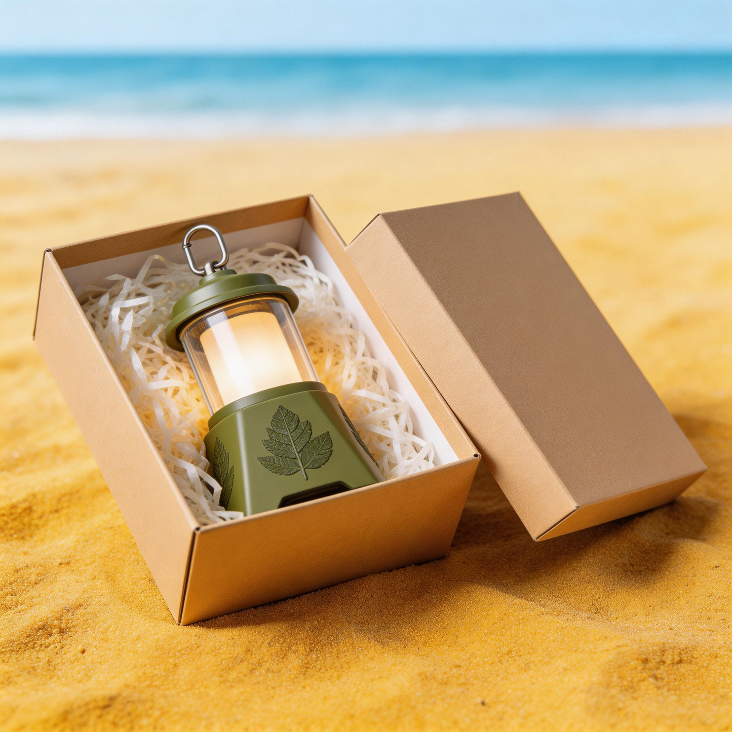 Eco-Friendly Camping Lantern | Durable Metal & Plastic | Outdoor Adventures | Perfect Gift for Nature Enthusiasts | Leaf Engraved Design