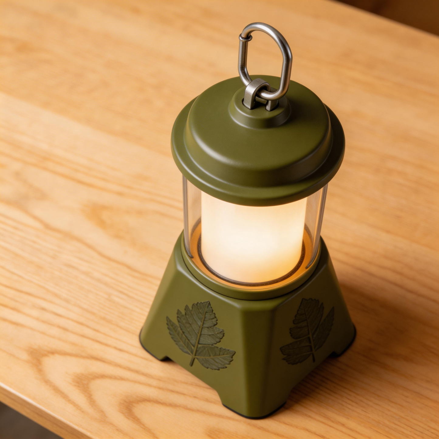 Eco-Friendly Camping Lantern | Durable Metal & Plastic | Outdoor Adventures | Perfect Gift for Nature Enthusiasts | Leaf Engraved Design