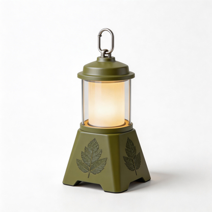 Eco-Friendly Camping Lantern | Durable Metal & Plastic | Outdoor Adventures | Perfect Gift for Nature Enthusiasts | Leaf Engraved Design