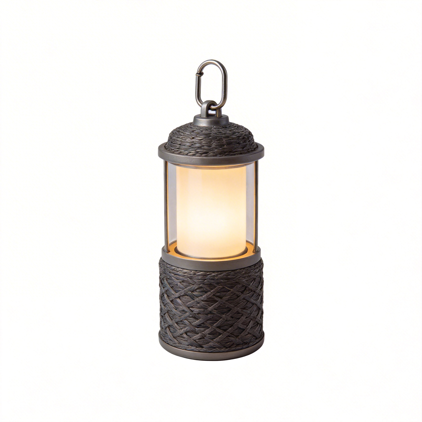Rustic Rope-Wrapped Lantern | Durable Plastic & Metal | Outdoor Adventures | Ideal Gift for Nature Enthusiasts | Cozy Glow Design