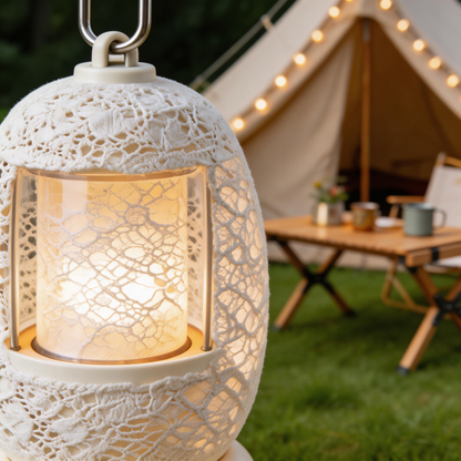 Elegant Camping Lantern | Premium Ceramic & Metal | Outdoor Adventure | Perfect Gift for Nature Lovers | Stunning Illumination