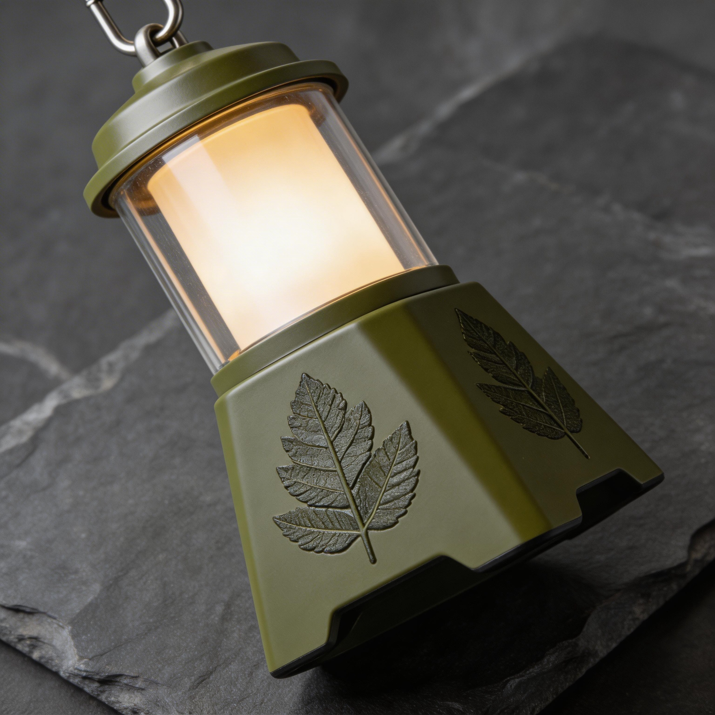 Eco-Friendly Camping Lantern | Durable Metal & Plastic | Outdoor Adventures | Perfect Gift for Nature Enthusiasts | Leaf Engraved Design