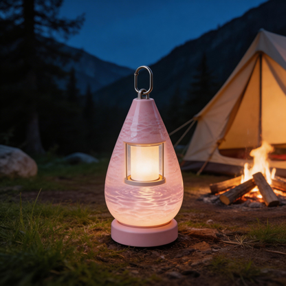 Coral Camping Lantern | Retro Style | Reliable Light for Outdoor Adventures