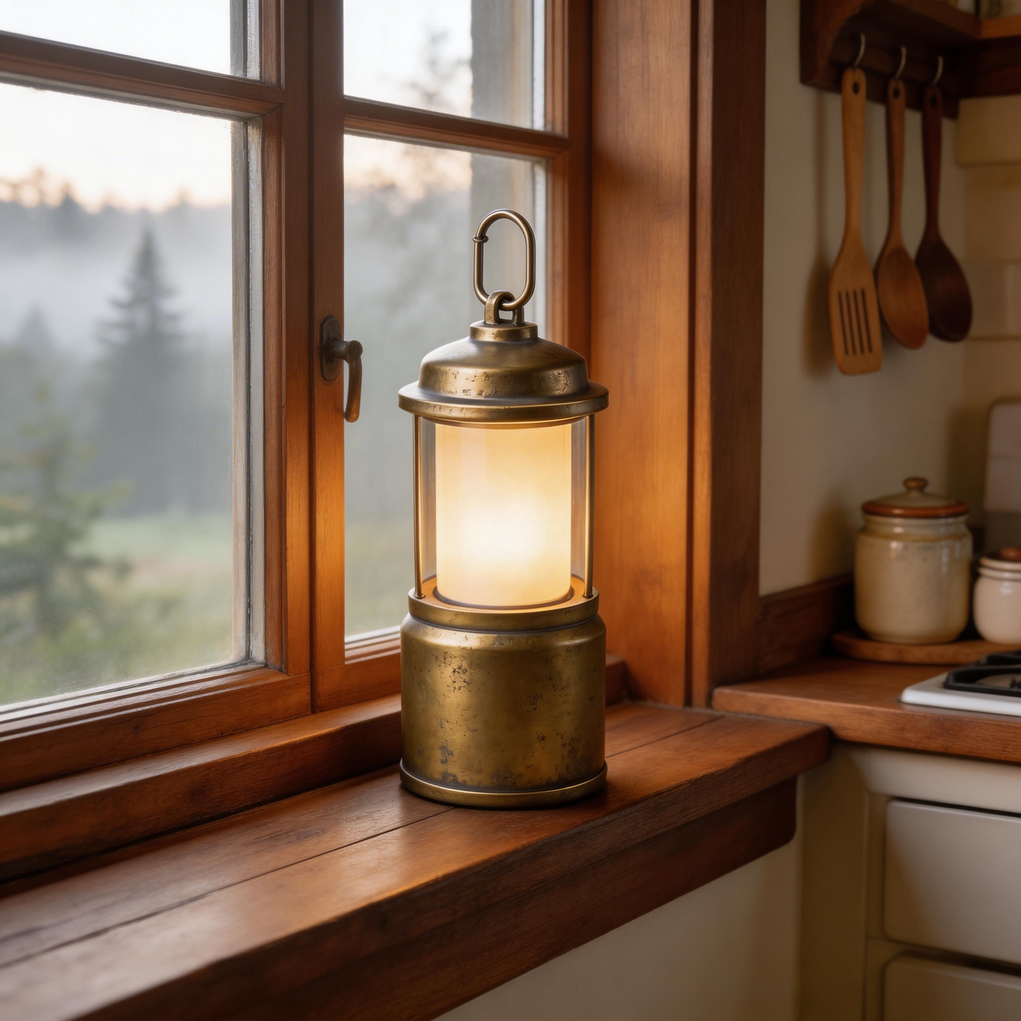 Vintage Brass Camping Lantern | Durable Metal | Outdoor Adventures | Perfect Gift for Nature Lovers | Retro Industrial Design