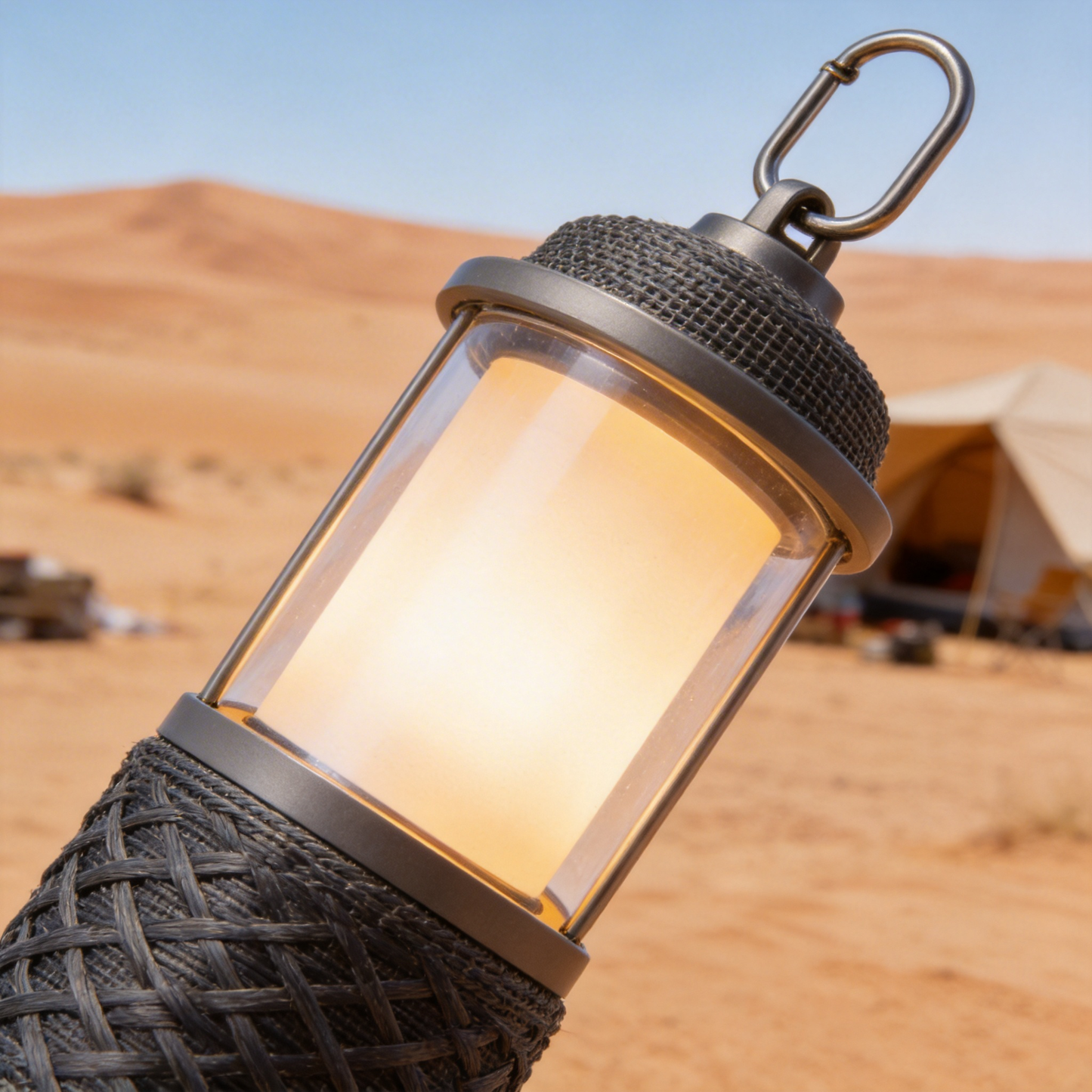 Rustic Rope-Wrapped Lantern | Durable Plastic & Metal | Outdoor Adventures | Ideal Gift for Nature Enthusiasts | Cozy Glow Design