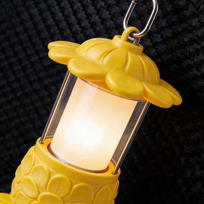 Whimsical Floral Camping Lantern | Durable Plastic | Outdoor Adventures | Perfect Gift for Nature Lovers | Vibrant Yellow Design