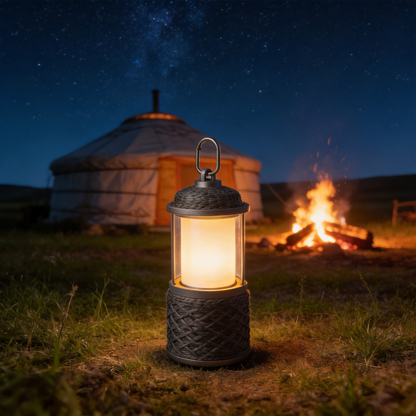 Rustic Rope-Wrapped Lantern | Durable Plastic & Metal | Outdoor Adventures | Ideal Gift for Nature Enthusiasts | Cozy Glow Design