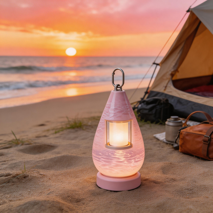 Coral Camping Lantern | Retro Style | Reliable Light for Outdoor Adventures