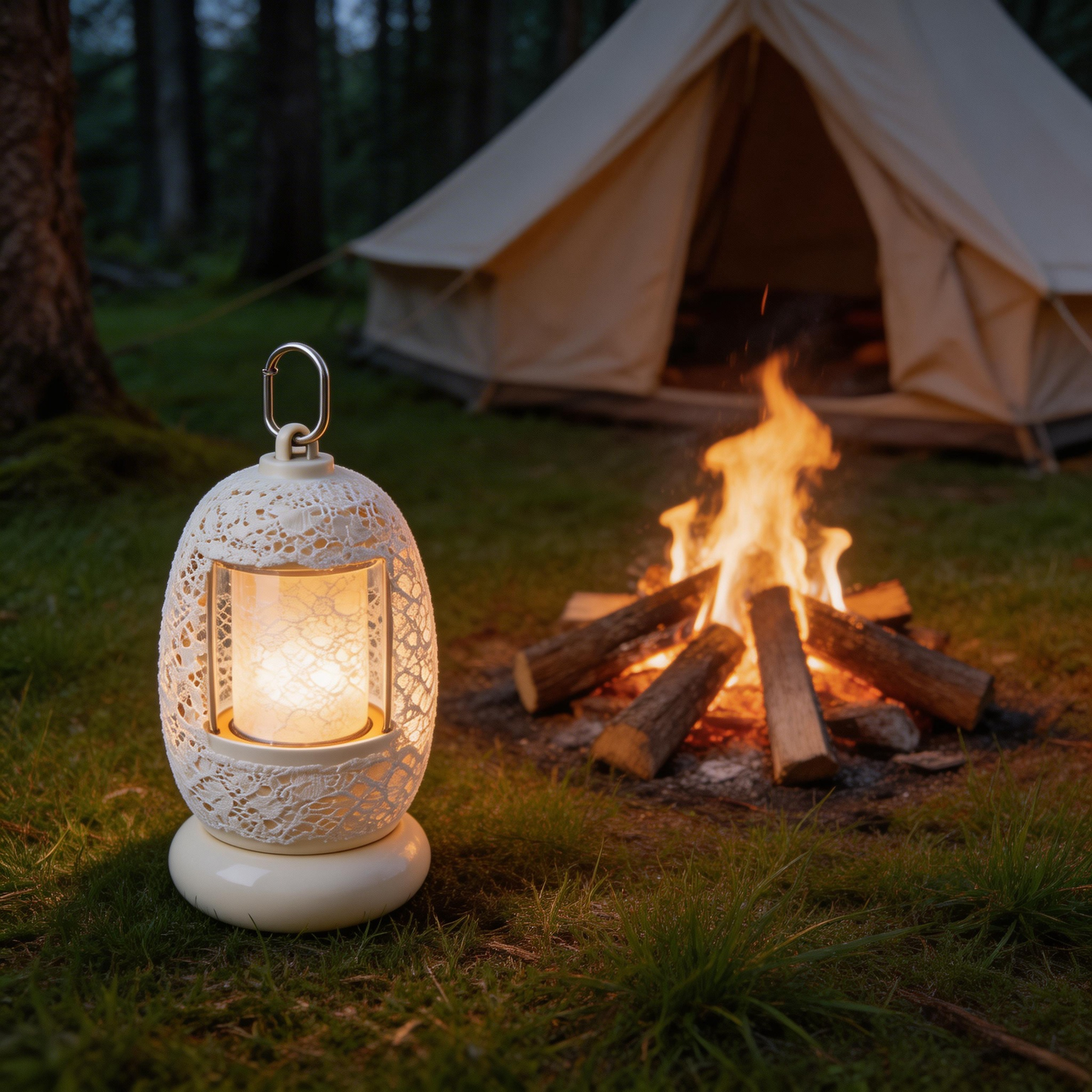 Elegant Camping Lantern | Premium Ceramic & Metal | Outdoor Adventure | Perfect Gift for Nature Lovers | Stunning Illumination