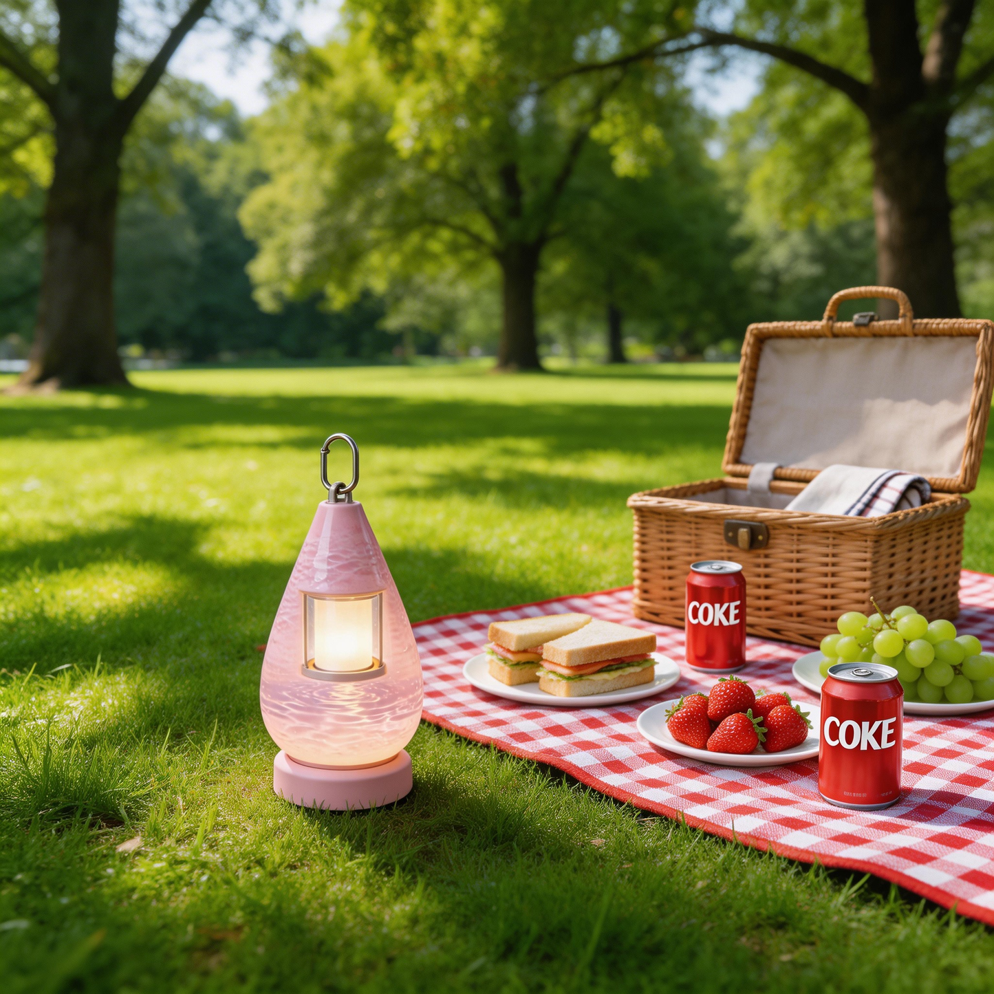 Coral Camping Lantern | Retro Style | Reliable Light for Outdoor Adventures