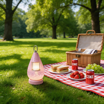Coral Camping Lantern | Retro Style | Reliable Light for Outdoor Adventures