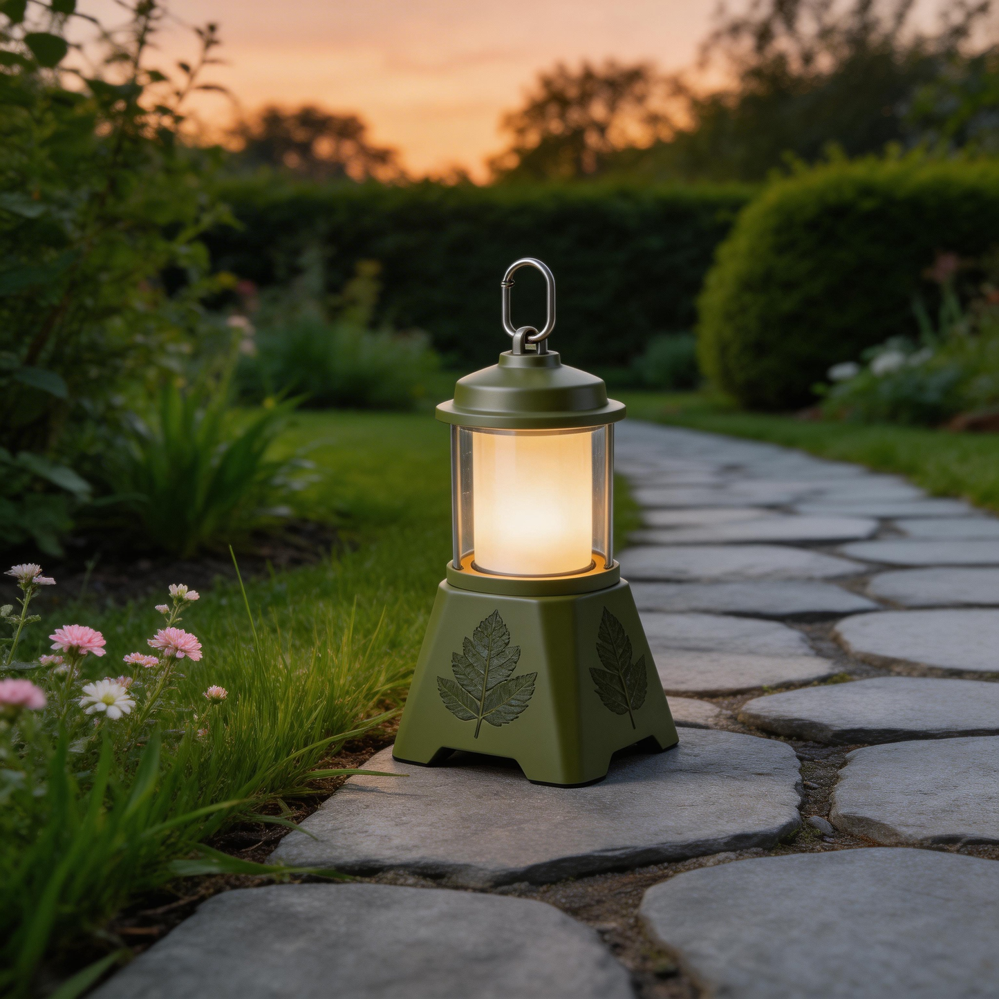 Eco-Friendly Camping Lantern | Durable Metal & Plastic | Outdoor Adventures | Perfect Gift for Nature Enthusiasts | Leaf Engraved Design
