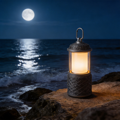 Rustic Rope-Wrapped Lantern | Durable Plastic & Metal | Outdoor Adventures | Ideal Gift for Nature Enthusiasts | Cozy Glow Design