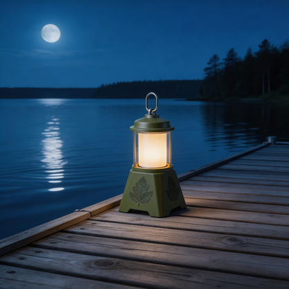 Eco-Friendly Camping Lantern | Durable Metal & Plastic | Outdoor Adventures | Perfect Gift for Nature Enthusiasts | Leaf Engraved Design