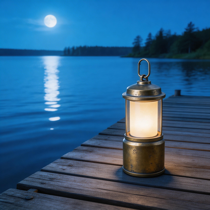 Vintage Brass Camping Lantern | Durable Metal | Outdoor Adventures | Perfect Gift for Nature Lovers | Retro Industrial Design