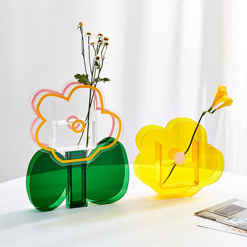 Growing Flowers Acrylic Vase